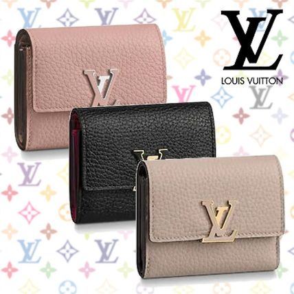 Louis Vuitton Unisex Plain Leather Folding Wallet Logo Folding Wallets M68747  M68587  M68588 
