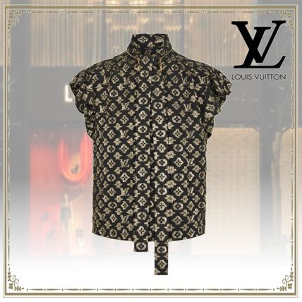 Louis Vuitton 2020 21AW Monogram Silk Short Sleeves Party Style Elegant Style 1A82QI 