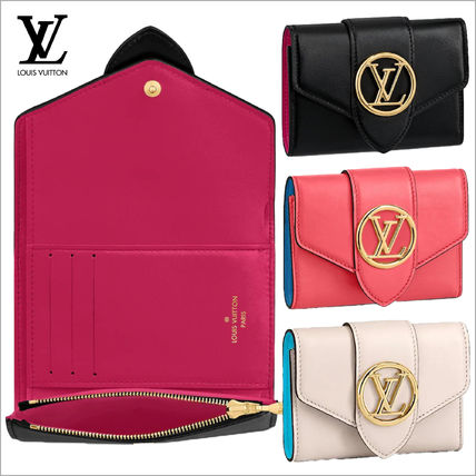 Louis Vuitton 2020 SS Plain Leather Folding Wallet Logo Folding Wallets 