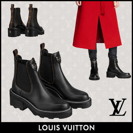 Louis Vuitton 2020 21AW Monogram Plain Toe Casual Style Leather Office Style Logo 1A8949 