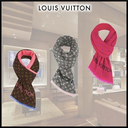 Louis Vuitton MONOGRAM 2020 SS Monogram Wool Logo Knit  Fur Scarves 