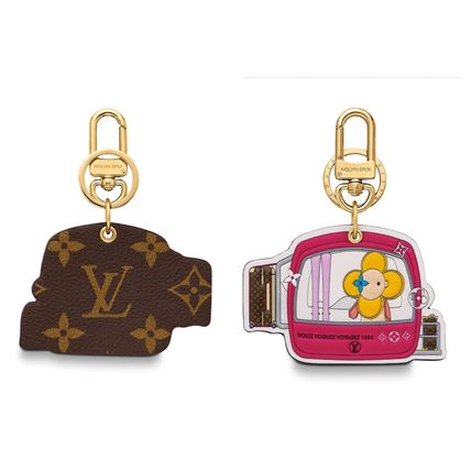 Louis Vuitton MONOGRAM Monogram Leather Logo Keychains  Bag Charms 