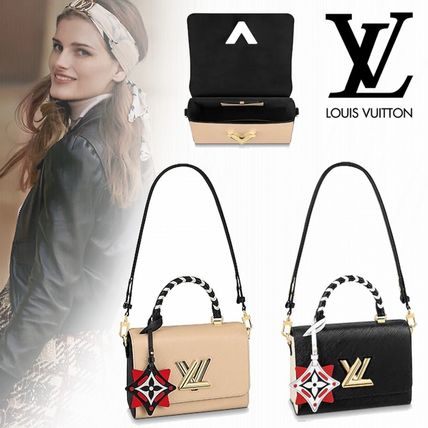 Louis Vuitton TWIST 2WAY Bi color Plain Leather Elegant Style Logo Shoulder Bags M56779 M56780 