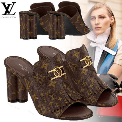 Louis Vuitton 2020 SS Monogram Open Toe Casual Style Street Style Bi color Leather 1A8659 