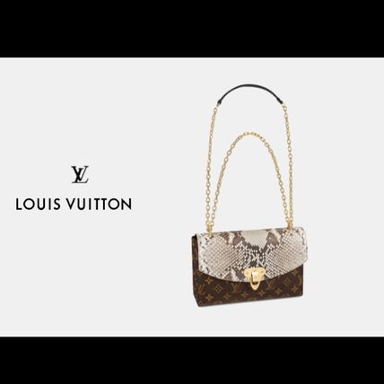 Louis Vuitton SAINT PLACIDE Casual Style 2WAY Chain Leather Party Style Python 
