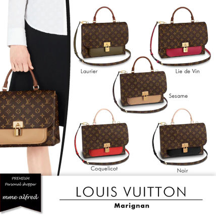 Louis Vuitton MARIGNAN Monogram Casual Style Canvas 2WAY Leather Shoulder Bags 