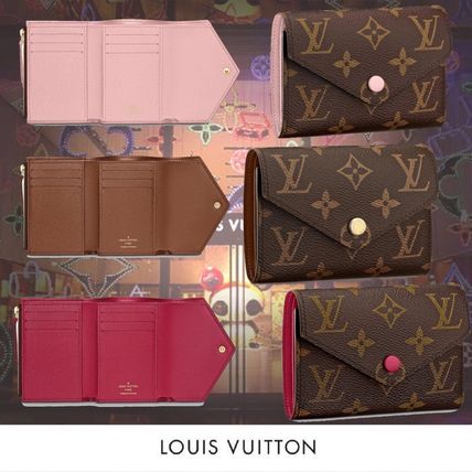 Louis Vuitton PORTEFEUILLE VICTORINE 2020 SS Monogram Calfskin Canvas Folding Wallet Small Wallet Logo 