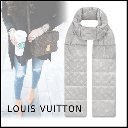 Louis Vuitton 2019 20AW 2019 20AW PUFFY COMFY SCARF silver one size heavy shawl M70867 