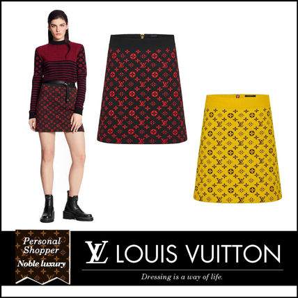 Louis Vuitton MONOGRAM 2020 21AW Pencil Skirts Short Monogram Casual Style Wool Office Style 