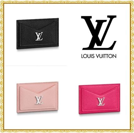 Louis Vuitton LOCKME 2019 20AW Plain Leather Logo Card Holders 