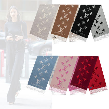 Louis Vuitton 2020 21AW Monogram Cashmere Fringes Elegant Style Logo 