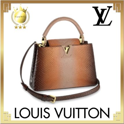 Louis Vuitton CAPUCINES 2020 SS Casual Style 2WAY Bi color Leather Party Style Office Style 