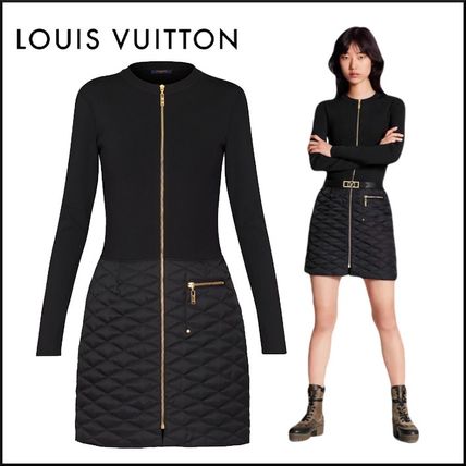Louis Vuitton Bi Material A Line Knit Dress 1A5TT9 