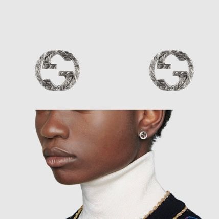 GUCCI Unisex Street Style Silver Earrings 