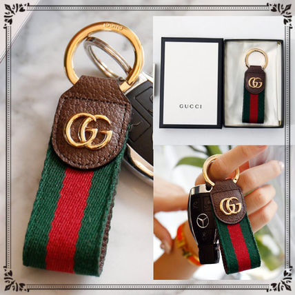 GUCCI Ophidia 2019 SS Stripes Unisex Plain KeychainsBag Charms 
