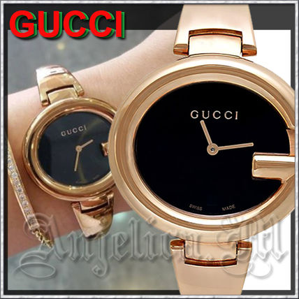 GUCCI 2019 20AW Metal Round Quartz Watches Elegant Style Analog Watches 