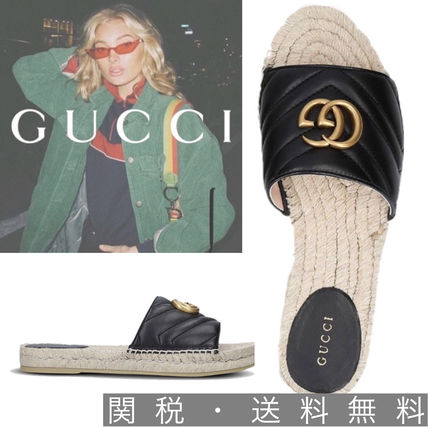 GUCCI GG Marmont Logo Sandals 