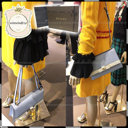 GUCCI Plain Leather Elegant Style Crossbody Shoulder Bags 