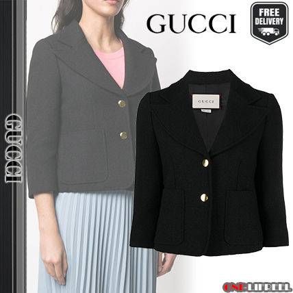 GUCCI 2020 SS Short Casual Style Wool Tweed Plain Party Style Office Style 