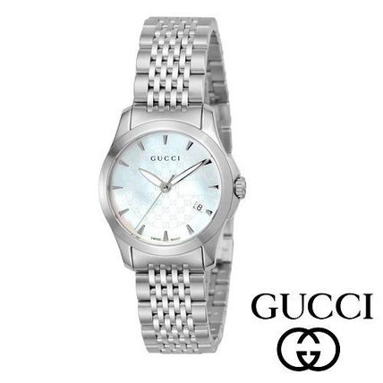 GUCCI Round Quartz Watches Stainless Analog Watches 