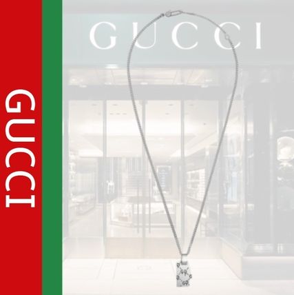 GUCCI 2020 SS Guccighost Pendant Necklace In Silver 455315 J8400 0701 