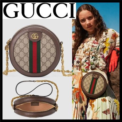 GUCCI Ophidia 2018 19AW Stripes Monogram Canvas Blended Fabrics 2WAY Elegant Style 
