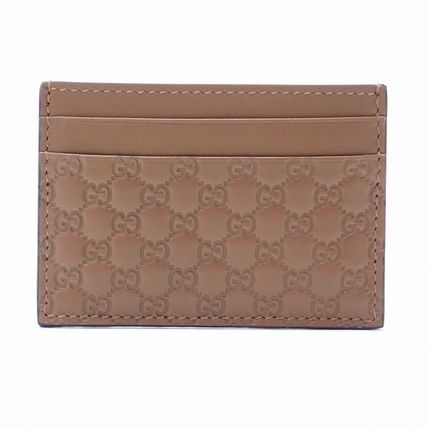 GUCCI 2017 Cruise Monogram Unisex Leather Card Holders 