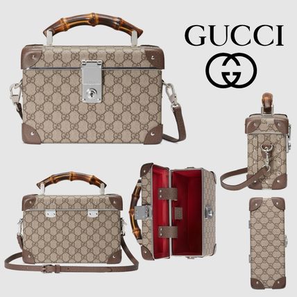 GUCCI 2018 19AW Casual Style Canvas 2WAY Leather Elegant Style Logo Handbags 
