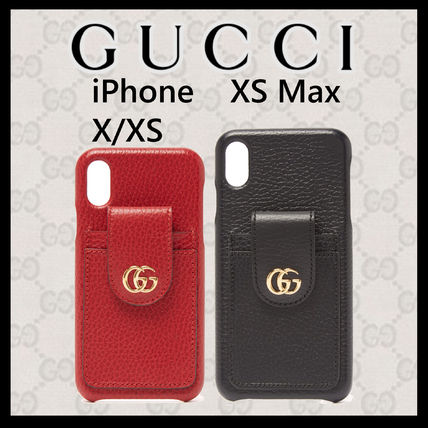 GUCCI 2020 SS Unisex Plain Leather Bold iPhone X iPhone XS iPhone XS Max 