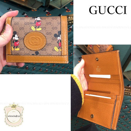 GUCCI Canvas Collaboration Folding Wallets 