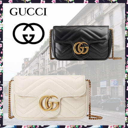 GUCCI GG Marmont 2020 SS Casual Style Chain Plain Leather