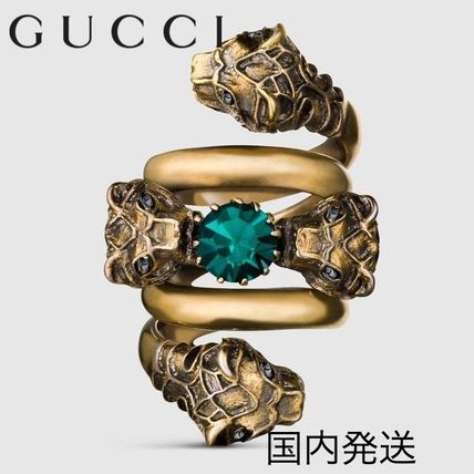 GUCCI 2018 19AW Double Wrap Ring With Tiger Heads