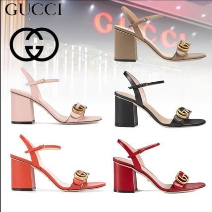 GUCCI 2020 SS Open Toe Casual Style Street Style Plain Leather