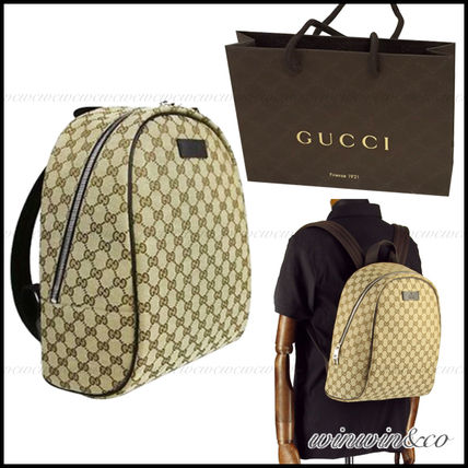 GUCCI Monogram Casual Style Canvas Backpacks 