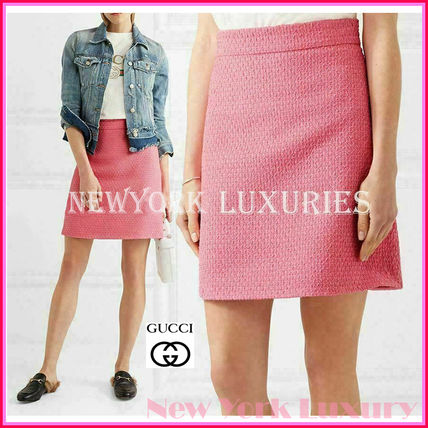 GUCCI Short Casual Style Tweed Plain Office Style Elegant Style 417661 