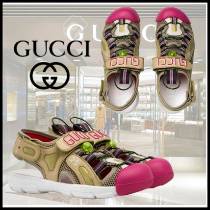 GUCCI Casual Style Leather Logo Sandals 570440 98D30 8510 