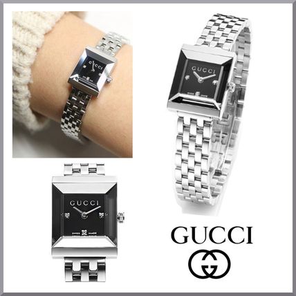 GUCCI Casual Style Square Quartz Watches Jewelry Watches Stainless YA128507 