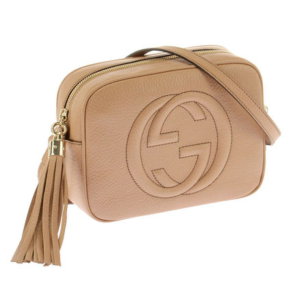 GUCCI Soho 2WAY Plain Leather Party Style Elegant Style Crossbody 
