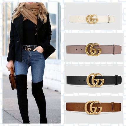 GUCCI 2019 SS Plain Leather Belts 