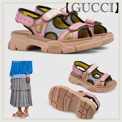 GUCCI WomenS Leather And Mesh Sandal 549909 D60E0 5876 