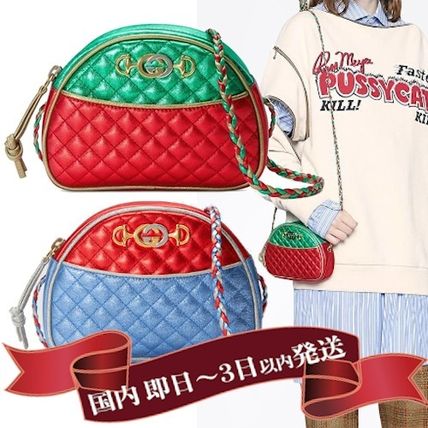 GUCCI Casual Style Leather Crossbody Logo Shoulder Bags 5349510U14X 