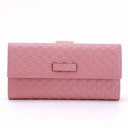 GUCCI 2017 Cruise Unisex Leather Long Wallets 