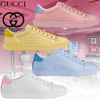 GUCCI Ace 2020 21AW Casual Style Leather Logo Low Top Sneakers