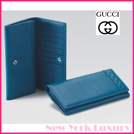 GUCCI Monogram Unisex Leather Long Wallets 