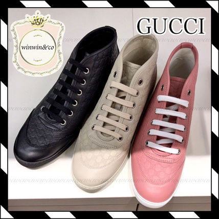 GUCCI Monogram Casual Style Low Top Sneakers 