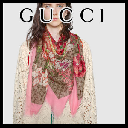 GUCCI Spring Bouquet Modal Silk Shawl