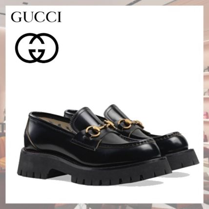 GUCCI 2019 20AW Leather Lug Sole Horsebit Loafer
