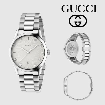 GUCCI 2019 SS Round Quartz Watches Stainless Elegant Style Analog Watches 