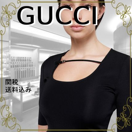 GUCCI 2020 SS U Neck Plain Medium Short Sleeves Logo T Shirts 