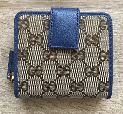 GUCCI Monogram Canvas Blended Fabrics Bi color Leather 